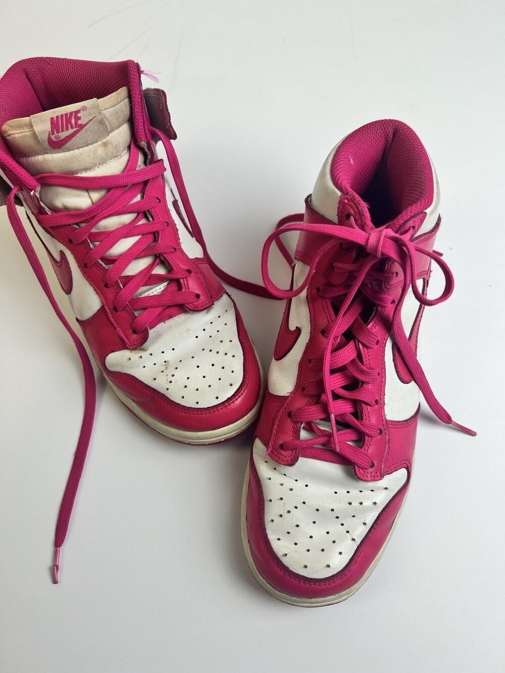Nike Dunk High Pink Prime Women 8 DD1869-110 High Top Leather Basketball Swoosh
